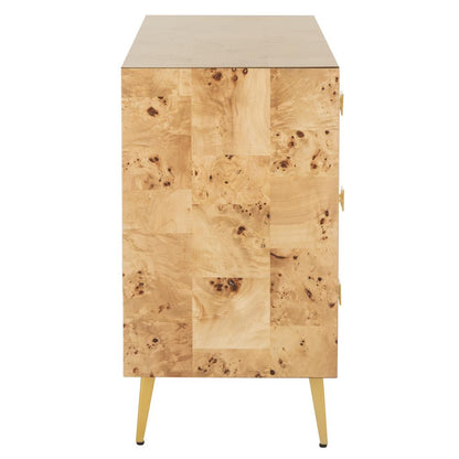 Katia 3 Drawer Chest, Natural/Gold