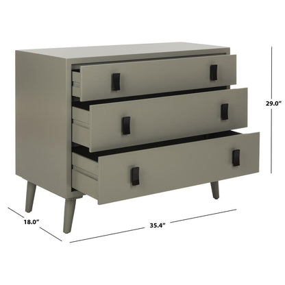 Blaize 3 Drawer Chest, Dark Grey/Black