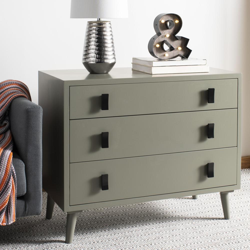 Blaize 3 Drawer Chest, Dark Grey/Black