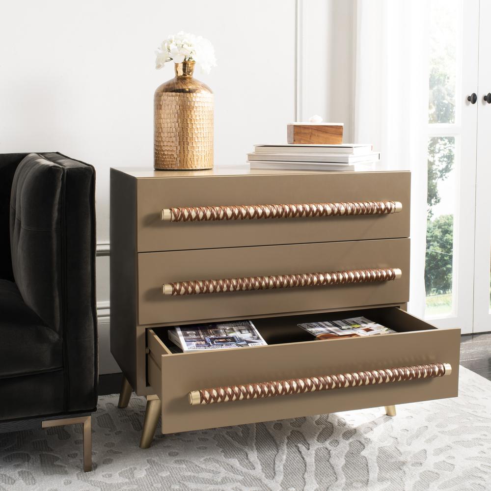 Raquel 3 Drawer Chest, Light Brown
