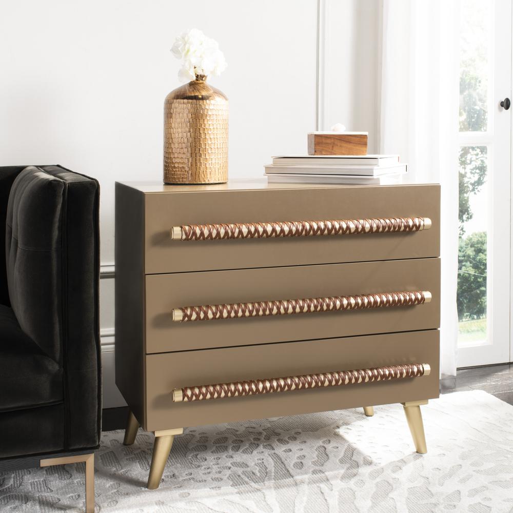 Raquel 3 Drawer Chest, Light Brown