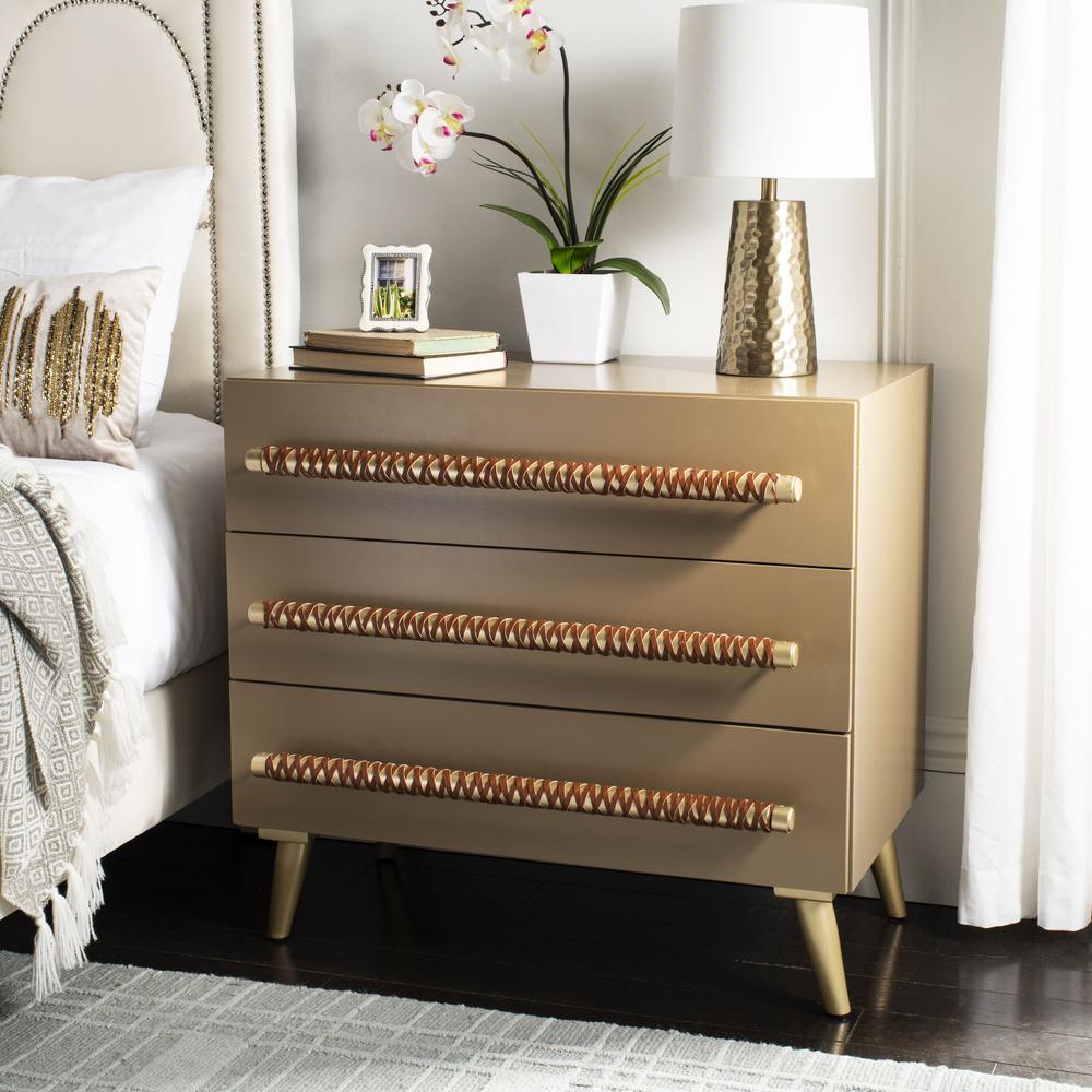 Raquel 3 Drawer Chest, Light Brown