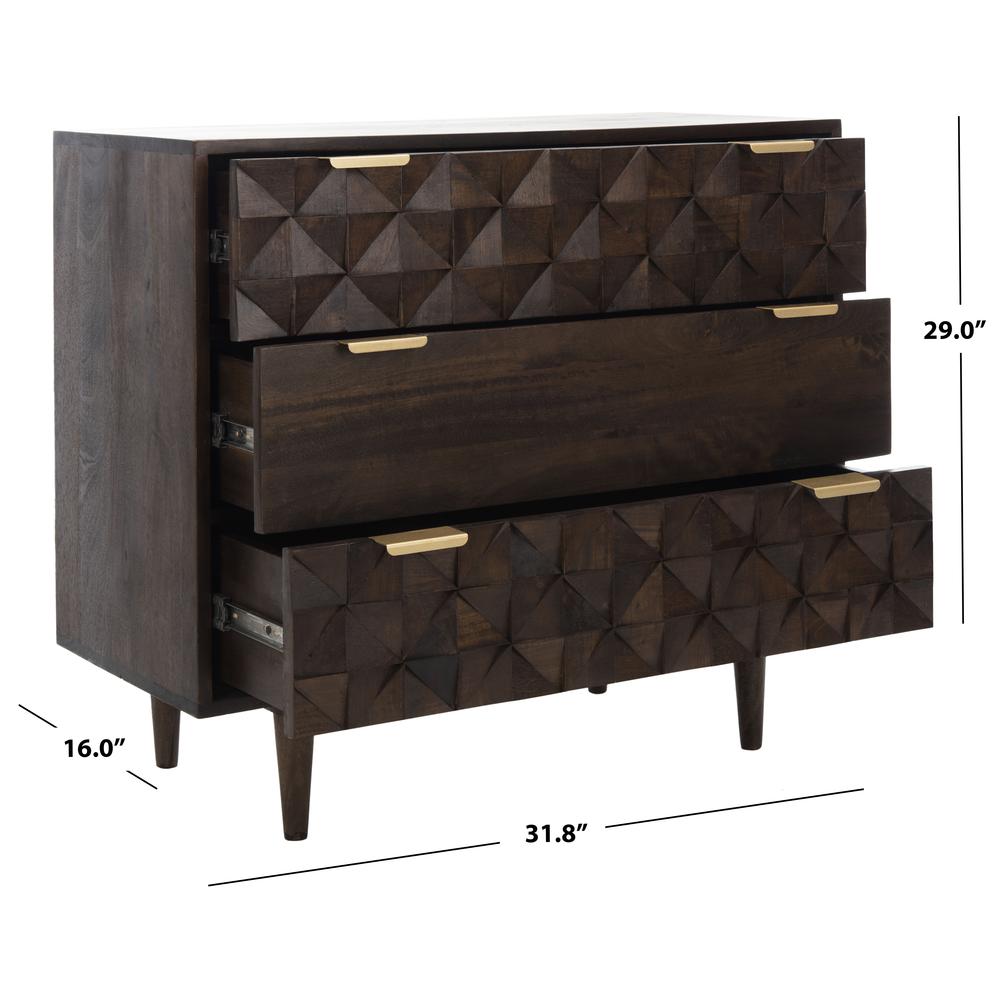 Zinnia 3 Drawer Chest , Walnut