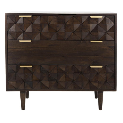 Zinnia 3 Drawer Chest , Walnut