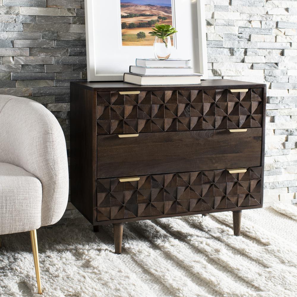 Zinnia 3 Drawer Chest , Walnut