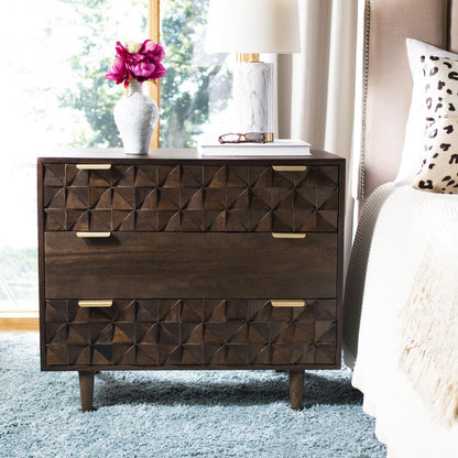 Zinnia 3 Drawer Chest , Walnut