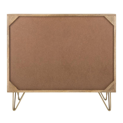 Marigold 3 Drawer Chest, Natural/Brass