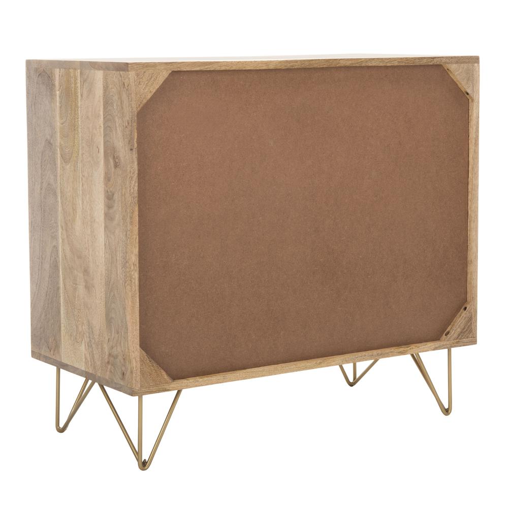Marigold 3 Drawer Chest, Natural/Brass
