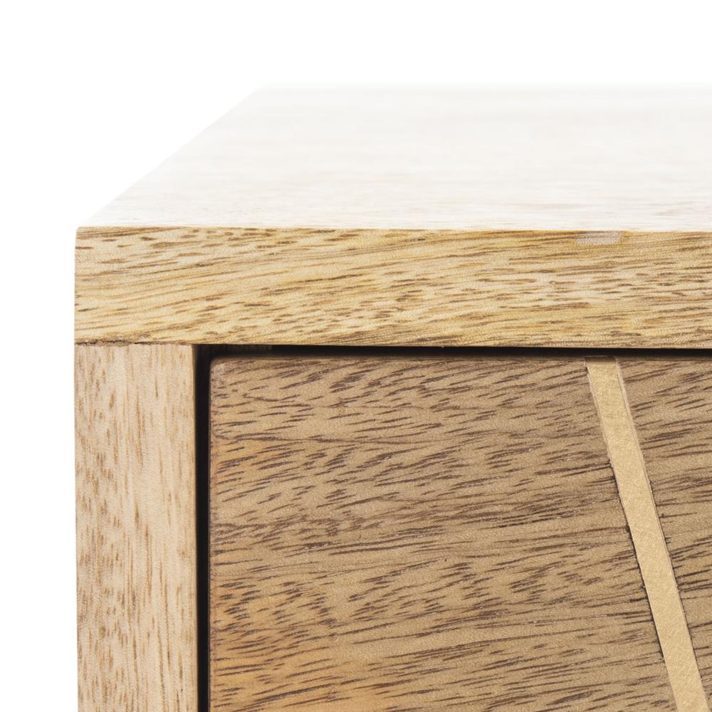Marigold 3 Drawer Chest, Natural/Brass