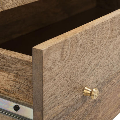Marigold 3 Drawer Chest, Natural/Brass