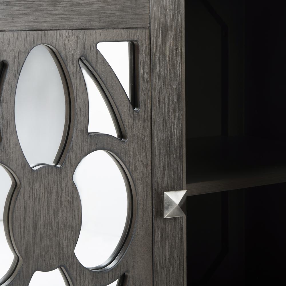 Shannon 2 Door Chest, Grey Wash Walnut/Mirror