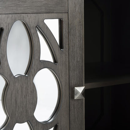Shannon 2 Door Chest, Grey Wash Walnut/Mirror