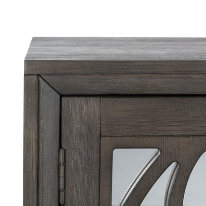 Shannon 2 Door Chest, Grey Wash Walnut/Mirror