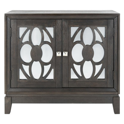 Shannon 2 Door Chest, Grey Wash Walnut/Mirror