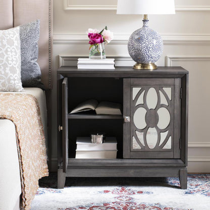Shannon 2 Door Chest, Grey Wash Walnut/Mirror
