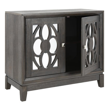 Shannon 2 Door Chest, Grey Wash Walnut/Mirror