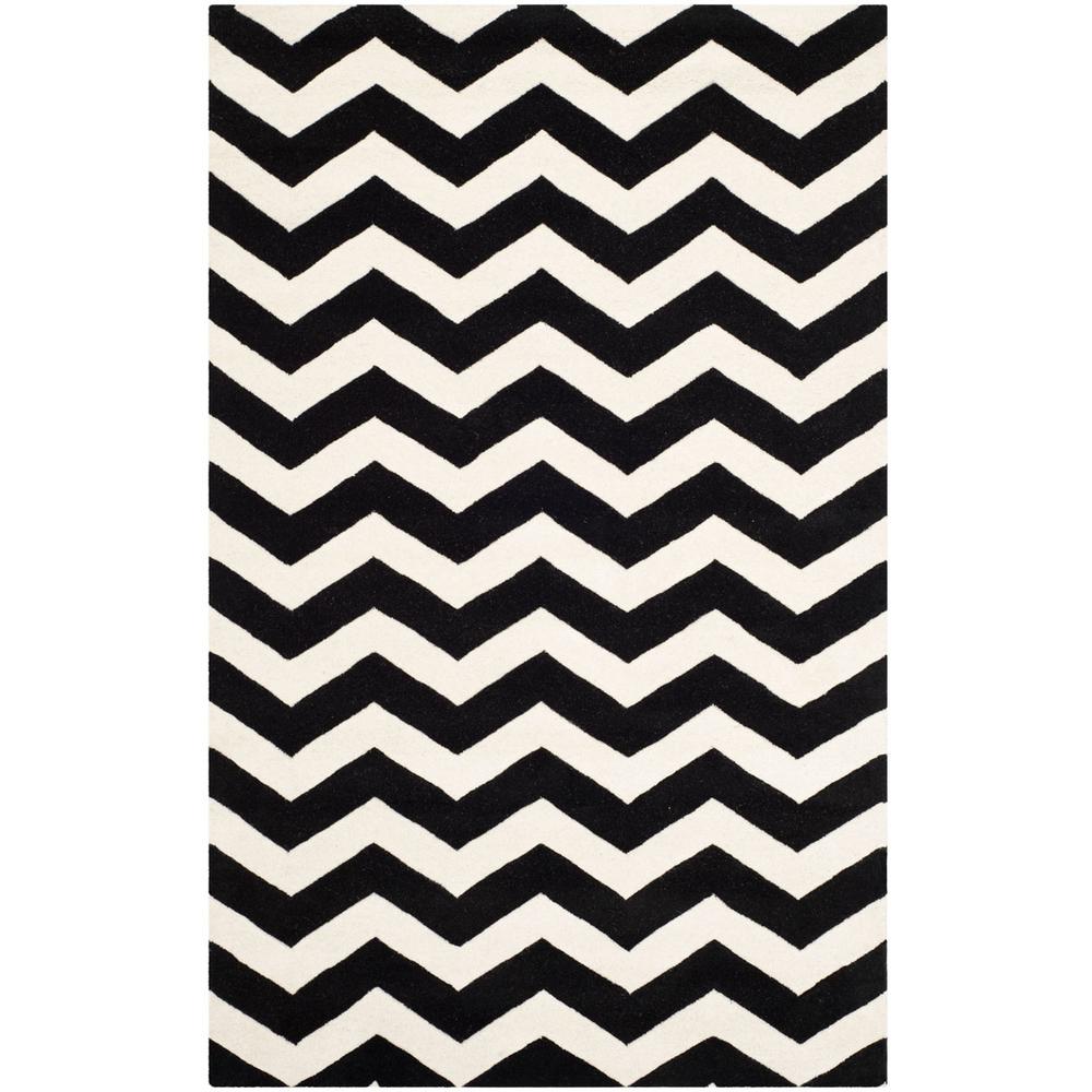 CHATHAM, IVORY / BLACK, 5' X 8', Area Rug, CHT715A-5