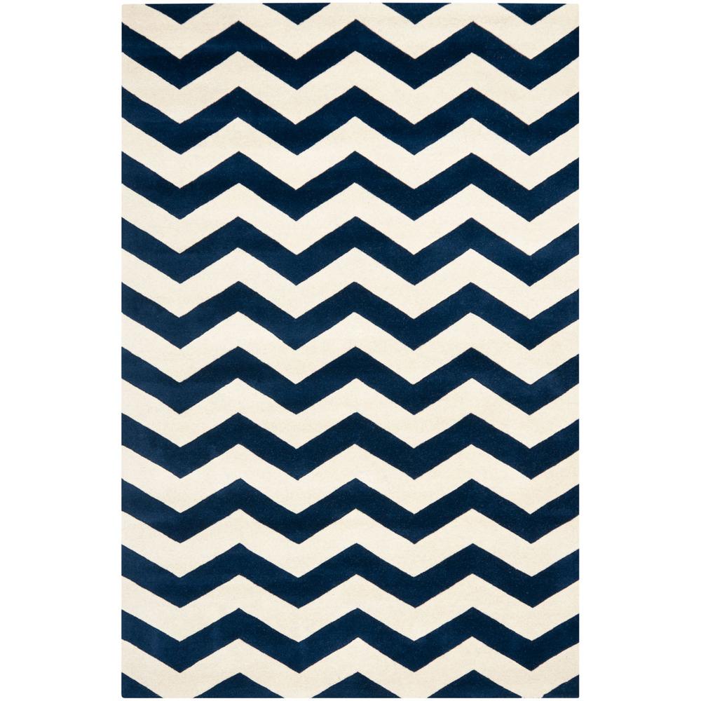 CHATHAM, DARK BLUE / IVORY, 6' X 9', Area Rug, CHT715C-6
