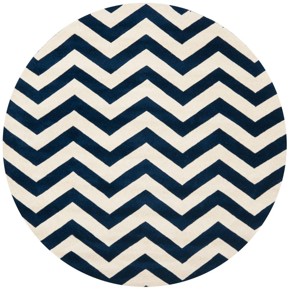 CHATHAM, DARK BLUE / IVORY, 5' X 5' Round, Area Rug, CHT715C-5R