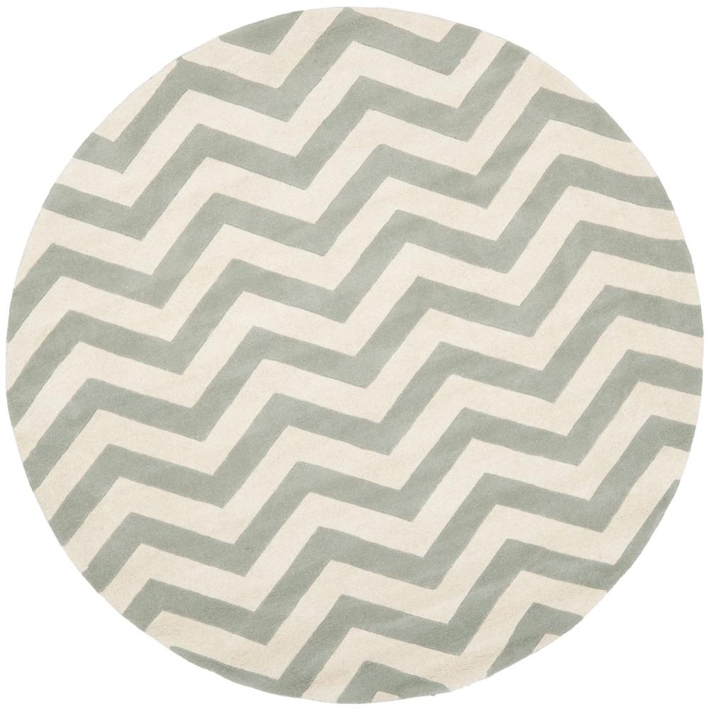 CHATHAM, GREY / IVORY, 5' X 5' Round, Area Rug, CHT715E-5R