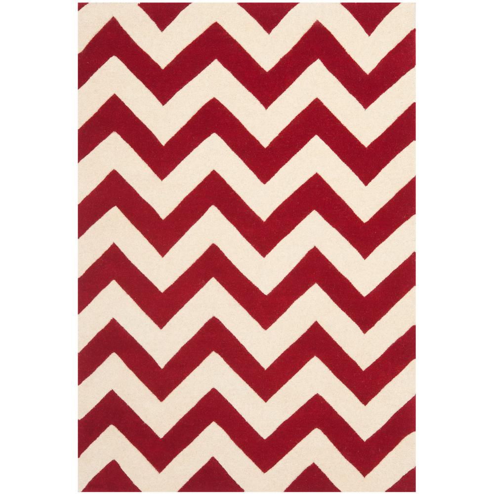 CHATHAM, RED / IVORY, 3' X 5', Area Rug, CHT715G-3