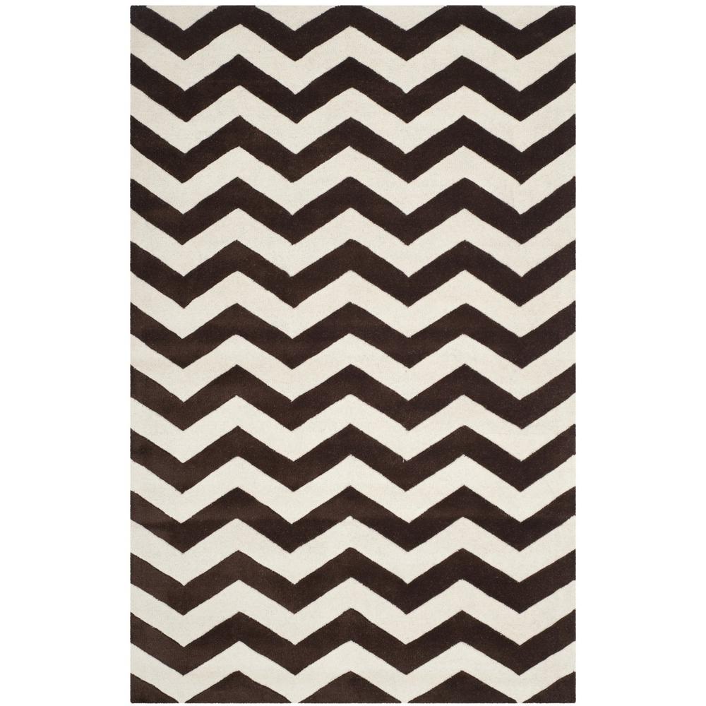 CHATHAM, BROWN / IVORY, 5' X 8', Area Rug