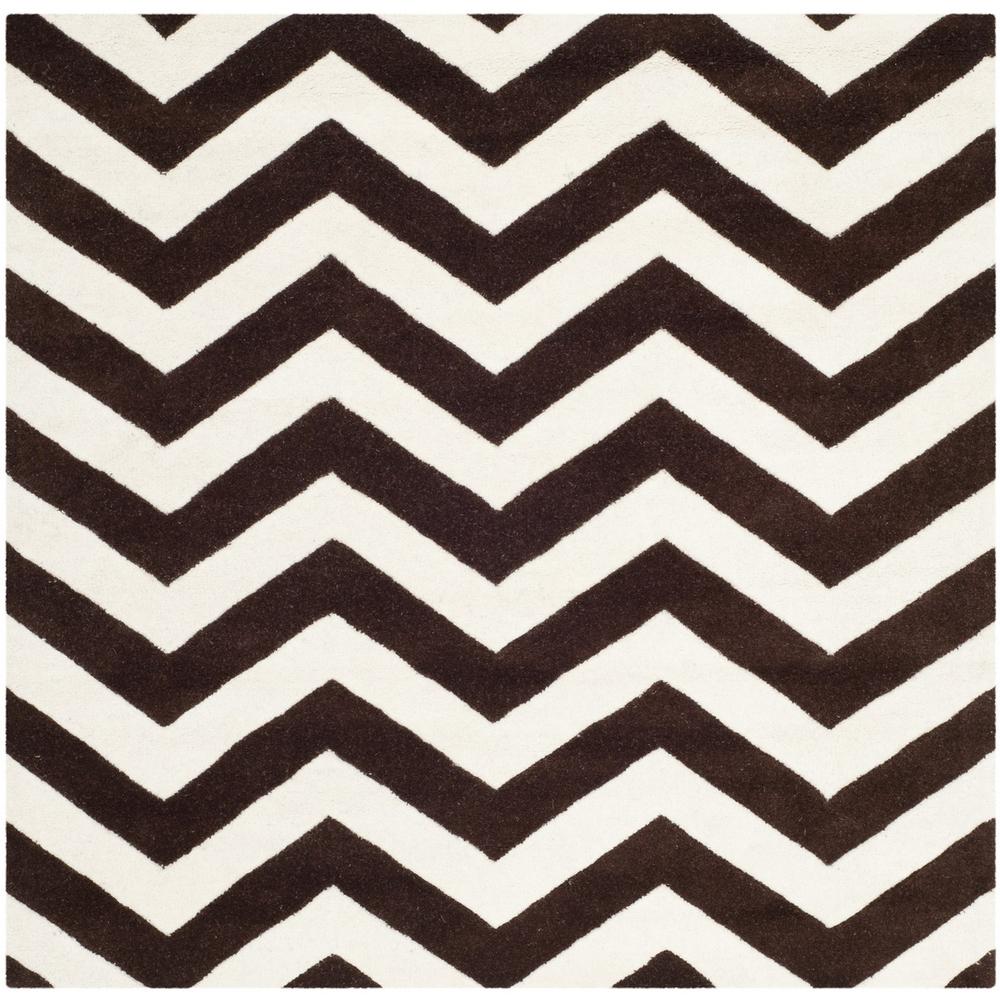 CHATHAM, BROWN / IVORY, 5' X 5' Square, Area Rug