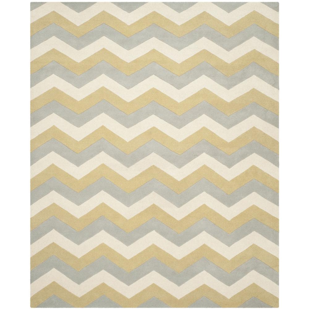 CHATHAM, GREY / GOLD, 8' X 10', Area Rug