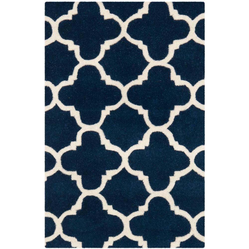 CHATHAM, DARK BLUE / IVORY, 2' X 3', Area Rug, CHT717C-2