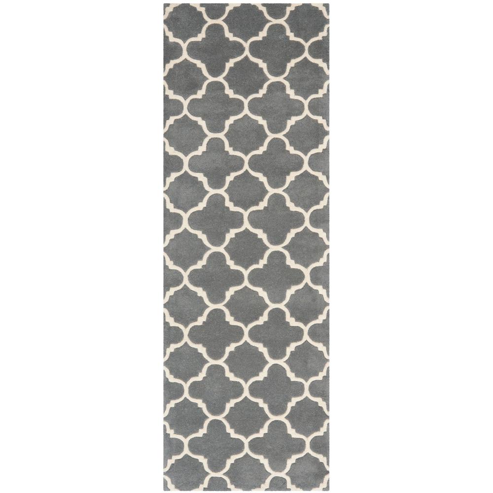 CHATHAM, DARK GREY / IVORY, 2'-3" X 11', Area Rug, CHT717D-211