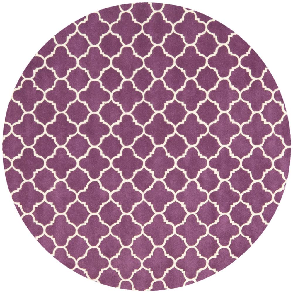 CHATHAM, PURPLE / IVORY, 7' X 7' Round, Area Rug, CHT717F-7R