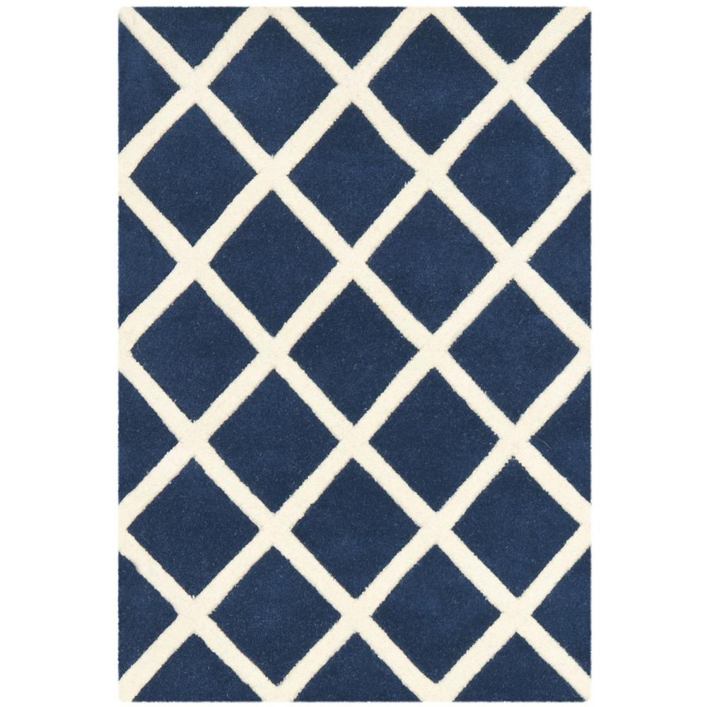 CHATHAM, DARK BLUE / IVORY, 2' X 3', Area Rug, CHT718C-2