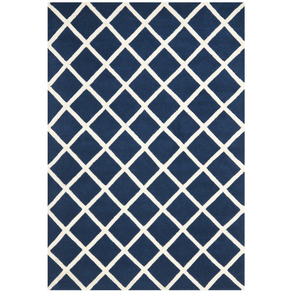 CHATHAM, DARK BLUE / IVORY, 3' X 5', Area Rug, CHT718C-3