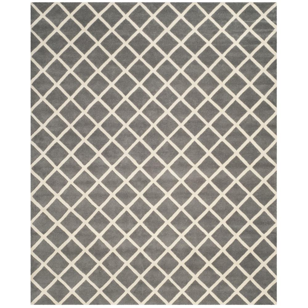 CHATHAM, DARK GREY / IVORY, 8' X 10', Area Rug, CHT718D-8