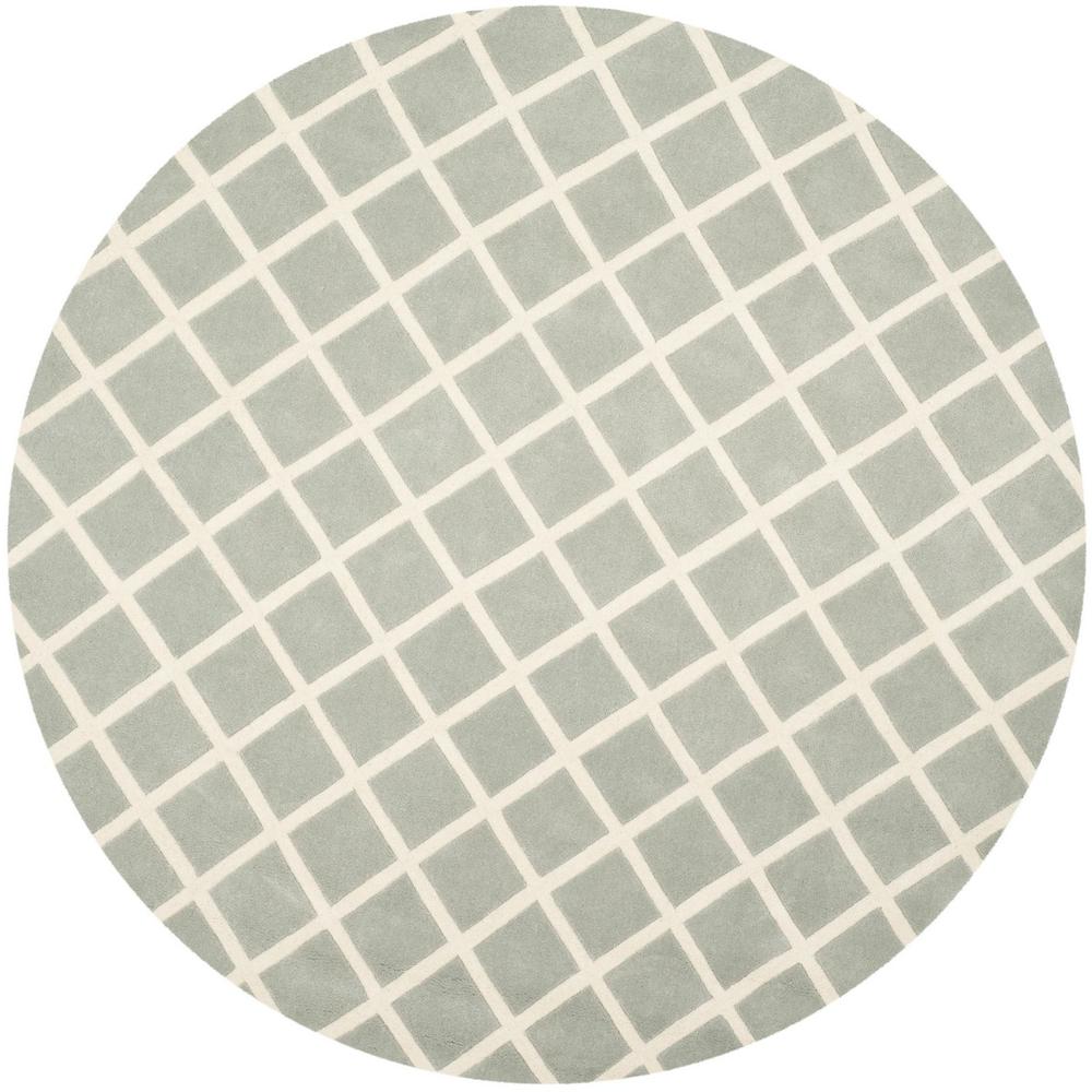 CHATHAM, GREY / IVORY, 7' X 7' Round, Area Rug, CHT718E-7R