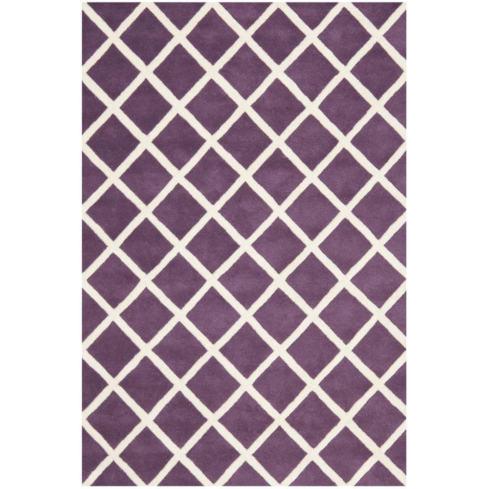 CHATHAM, PURPLE / IVORY, 4' X 6', Area Rug, CHT718F-4