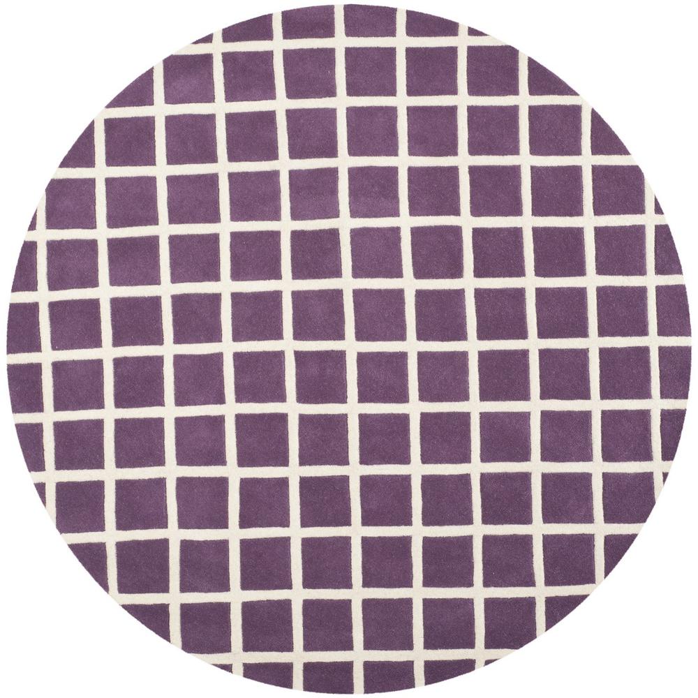 CHATHAM, PURPLE / IVORY, 7' X 7' Round, Area Rug, CHT718F-7R