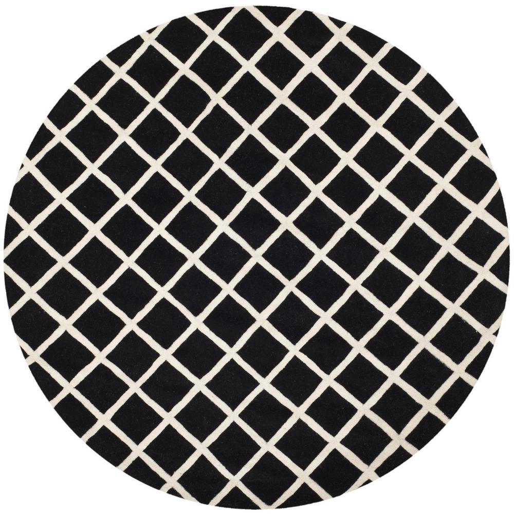 CHATHAM, BLACK / IVORY, 7' X 7' Round, Area Rug, CHT718K-7R
