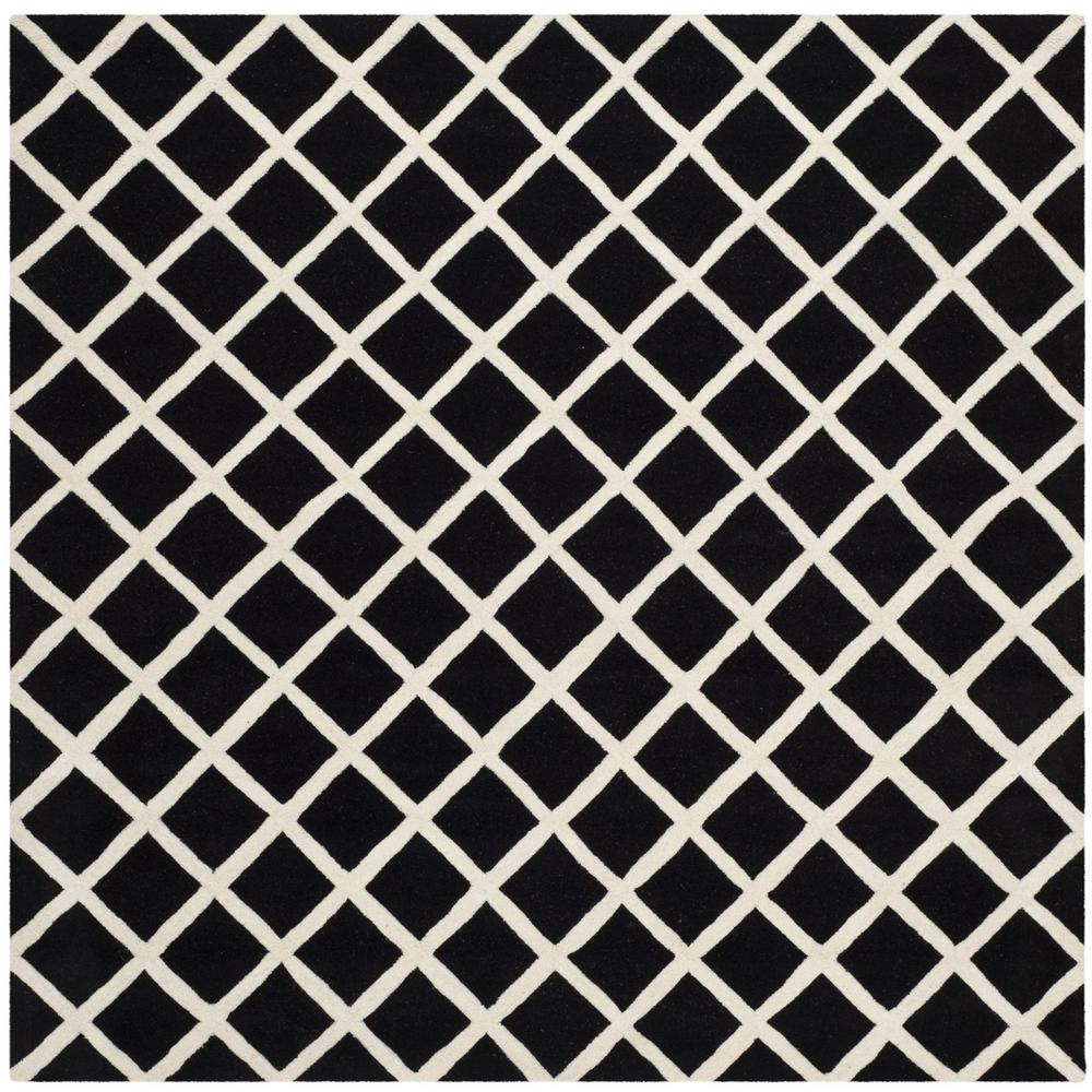 CHATHAM, BLACK / IVORY, 7' X 7' Square, Area Rug, CHT718K-7SQ