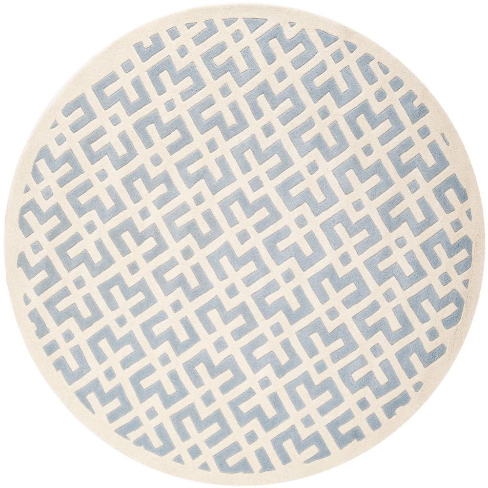 CHATHAM, BLUE / IVORY, 7' X 7' Round, Area Rug, CHT719B-7R
