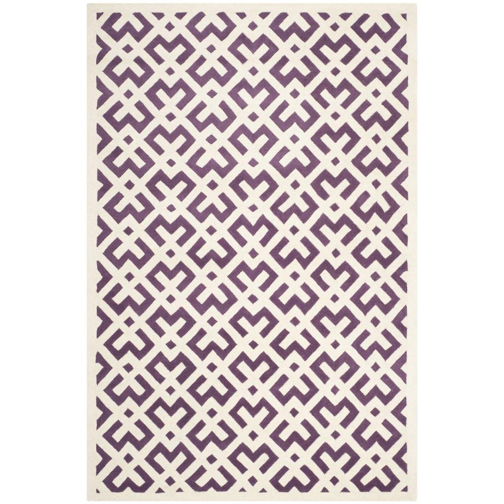 CHATHAM, PURPLE / IVORY, 4' X 6', Area Rug, CHT719F-4
