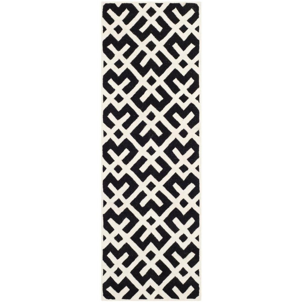 CHATHAM, BLACK / IVORY, 2'-3" X 7', Area Rug, CHT719K-27