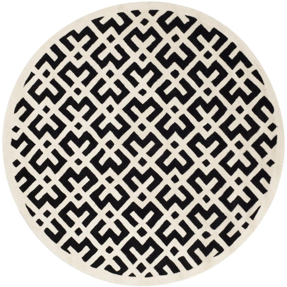 CHATHAM, BLACK / IVORY, 6'-6" X 6'-6" Round, Area Rug