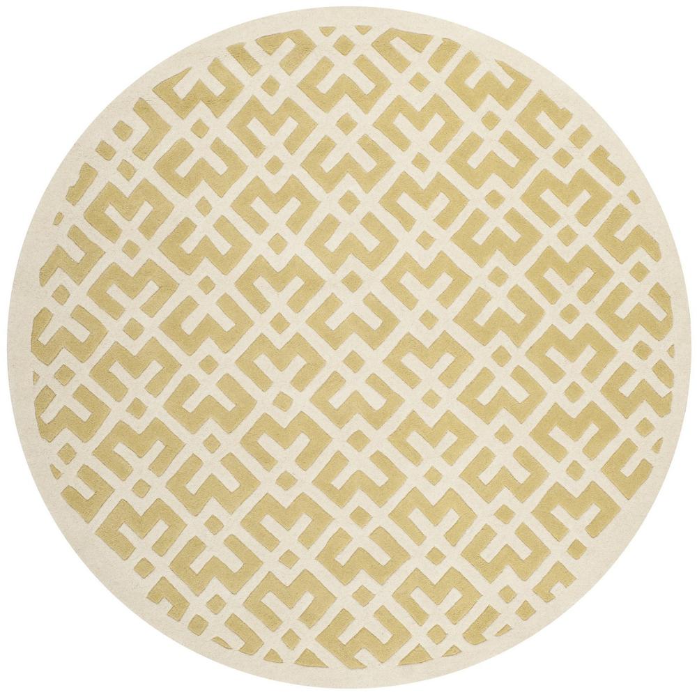 CHATHAM, LIGHT GOLD / IVORY, 7' X 7' Round, Area Rug, CHT719L-7R