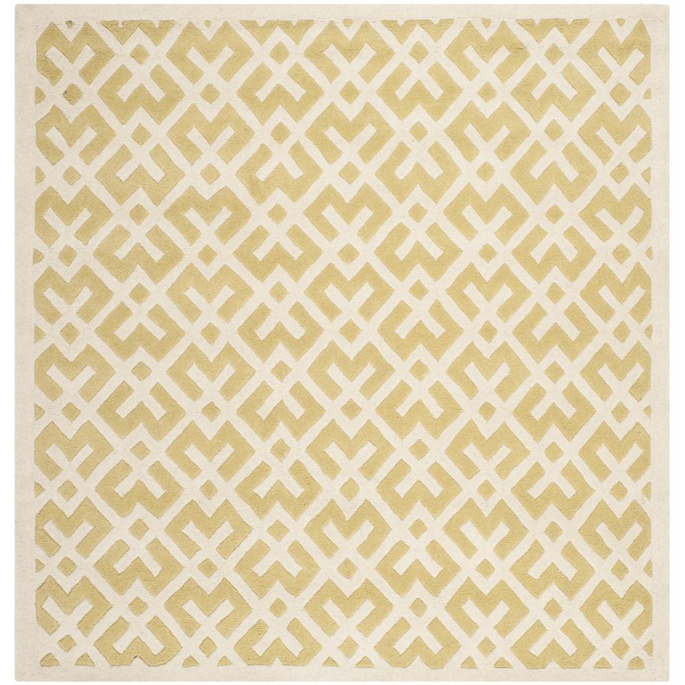 CHATHAM, LIGHT GOLD / IVORY, 7' X 7' Square, Area Rug, CHT719L-7SQ