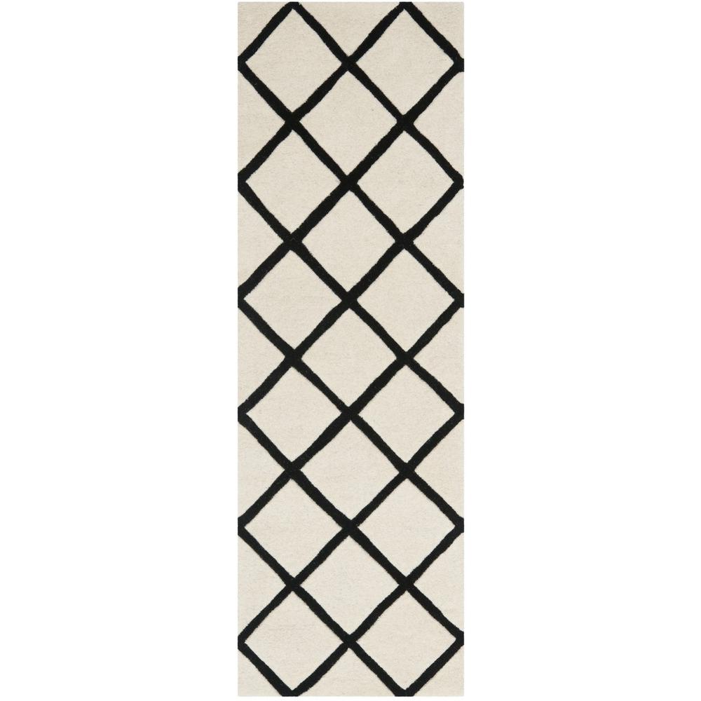 CHATHAM, IVORY / BLACK, 2'-3" X 7', Area Rug, CHT720A-27