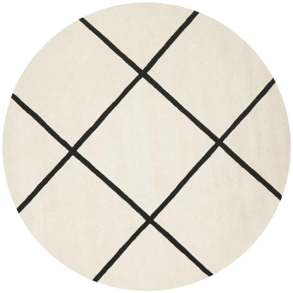 CHATHAM, IVORY / BLACK, 7' X 7' Round, Area Rug, CHT720A-7R