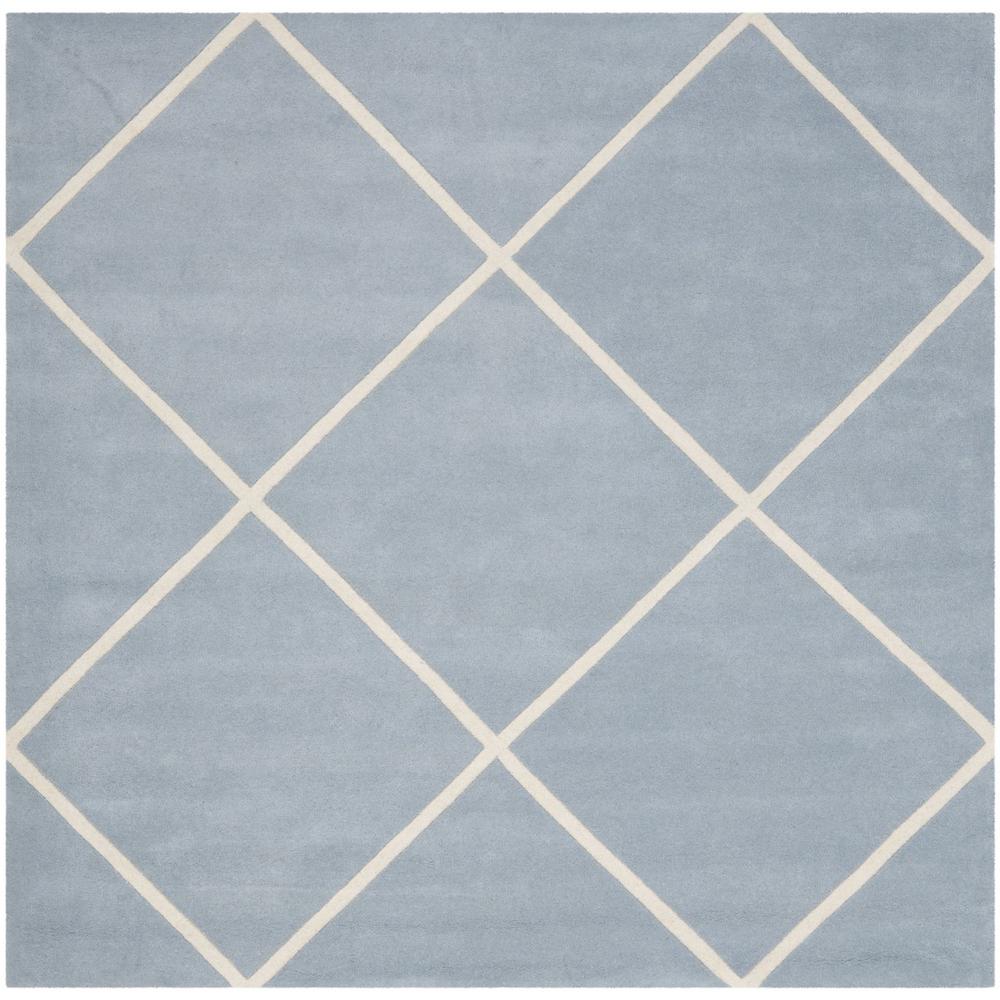 CHATHAM, BLUE / IVORY, 7' X 7' Square, Area Rug, CHT720B-7SQ