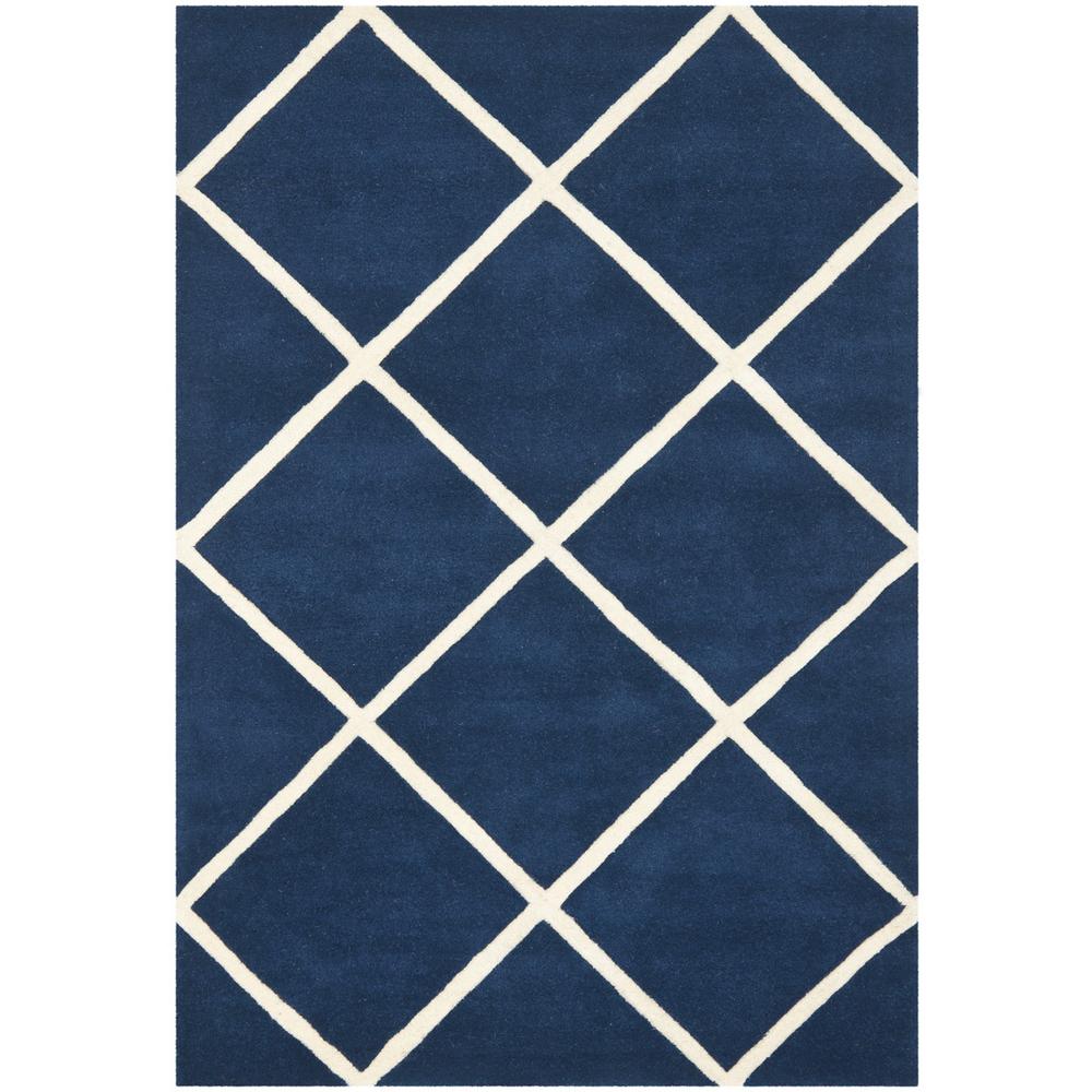 CHATHAM, DARK BLUE / IVORY, 5' X 8', Area Rug, CHT720C-5