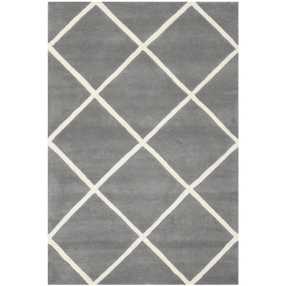 CHATHAM, DARK GREY / IVORY, 3' X 5', Area Rug, CHT720D-3